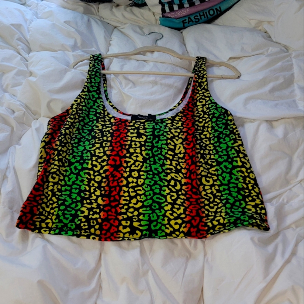 Cheetah print cropped tank